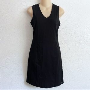 NEW A/X Armani Exchange Black Jersey Fit Flare Sheath Dress XS Sleeveless Office